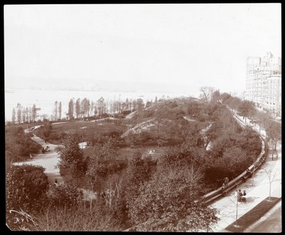 Aerial view of Riverside Park, looking northeast, New York, c.1893 by Byron Company
